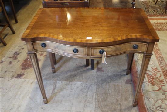 Georgian style mahogany serpentine front side table
